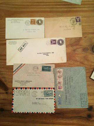 La Choy 20,  VINTAGE Old Stamped Envelopes USA & Foreign 9 3
