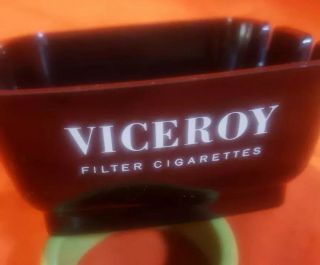 Vintage Saf - T - Dish Ashtray W/ Viceroy Advertising Collectable Ad Ashtray