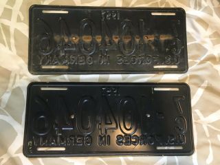 Pair 1957 License Plates U.  S.  Forces In Germany 2