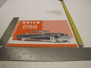 1951 Buick Body By Fisher Dealership Salesman Brochure/pamphlet