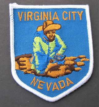 Vintage Travel Patch U.  S.  A.  Virginia City Nevada Prospector Gold Panning