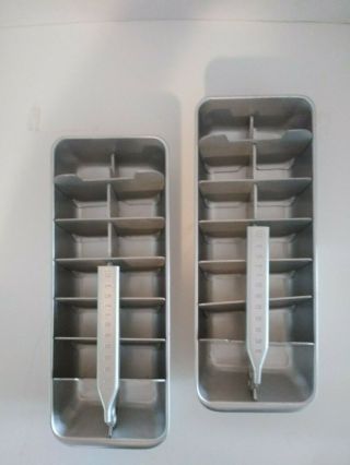 Vintage Westinghouse Aluminum Ice Cube Trays,  Set Of 2,  14 Cubes Per Tray