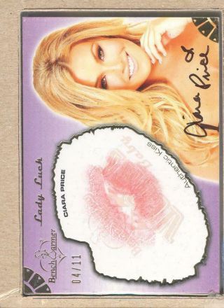 Ciara Price 2 2014 Bench Warmer Vegas Baby Lady Luck Kiss Autograph Auto 04/11