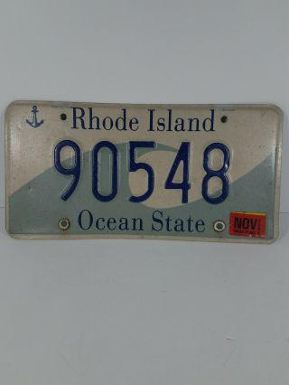 Rhode Island License Plate Ocean State Wave 