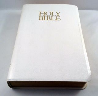 Holy Bible King James Version Words Of Christ Red Letter White Leather