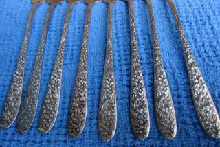 Vintage National Silver Co.  Narcissus Silverplate Seafood Cocktail Forks Set Of 8 3