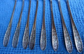 Vintage National Silver Co.  Narcissus Silverplate Seafood Cocktail Forks Set Of 8 6