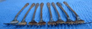 Vintage National Silver Co.  Narcissus Silverplate Seafood Cocktail Forks Set Of 8 8