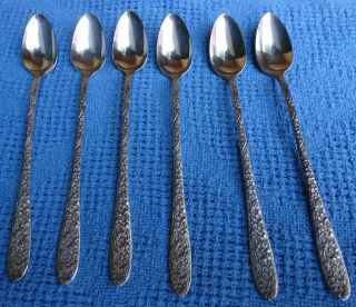 Vintage National Silver Co.  Narcissus Silverplate Ice Tea Spoons Set Of 6