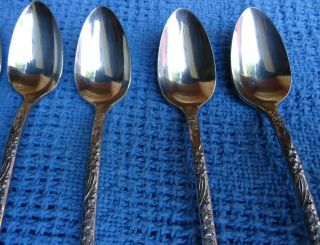 Vintage National Silver Co.  Narcissus Silverplate Ice Tea Spoons Set Of 6 2