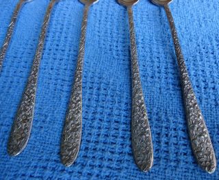 Vintage National Silver Co.  Narcissus Silverplate Ice Tea Spoons Set Of 6 5