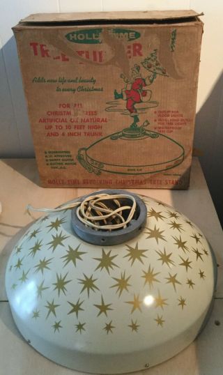 Vintage Starburst Holly Time Revolving Christmas Tree Stand