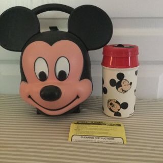 Disney Mickey Mouse Head Lunch Box With Thermos