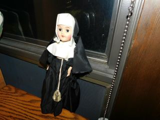 Italy Nun Doll Vintage W/ Metal Amulet