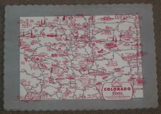 Vintage Colorful Colorado Coors Beer Paper Placemat,  10 " X 14 "