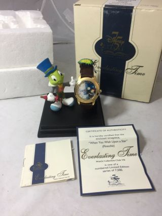 Disney Everlasting Time Watch Collectors Club Pinocchio & Jiminee Cricket