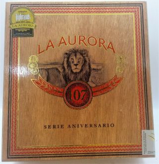 Solid Wood Empty Cigar Box - La Aurora " 107 " Serie Aniversario -