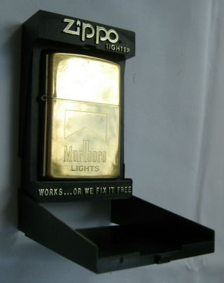 Vintage Marlboro Lights Boxed Brass Zippo Lighter
