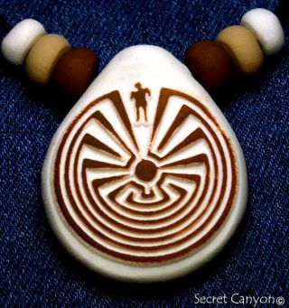 Native American Man In Maze Pendant Necklace Indian Navajo Hopi Style Jewelry