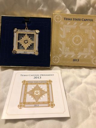 Texas State Capitol Ornament 2013 With Pamphlet Euc