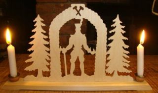 German Window Candle Arch Swibbogen Vintage Christmas Ornament Putz Tree Miner