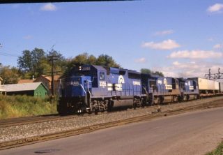 Conrail Railroad Locomotives E Syracuse Ny 1988 Photo Slide