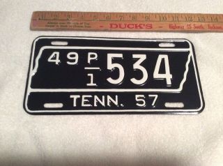 1957 Tennessee Truck License Plate 49 P/1 534 Repainted