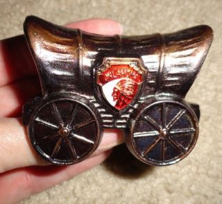 Vintage Oklahoma Covered Wagon Souvenir Copper Colored