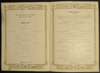 UNION PACIFIC MENU,  SPECIAL TRAIN FOR FORD MOTOR COMPANY CONTEST WINNERS 1935 2