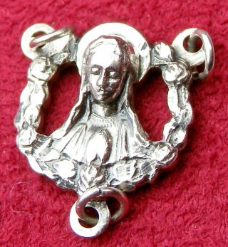 Carmelite Nuns Rare Vintage Italian Sterling Catholic Marion Centerpiece Medal