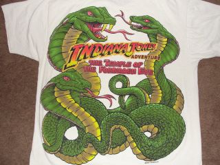 Vintage Indiana Jones Temple Of The Forbidden Eye Snakes All Over Print XL Shirt 4