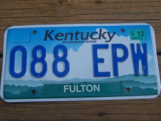088 Epw = Dec 1999 Fulton County Kentucky License Plate $4.  00 In Us