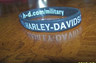 Harley - Davidson Debossed Salutes The Military Wristband,  Black