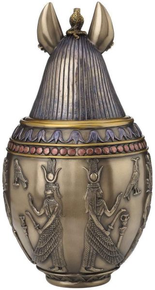 Anubis Egyptian Heiroglyphic Canopic Jar Memorial Urn Statue Sculpture Figurine 5