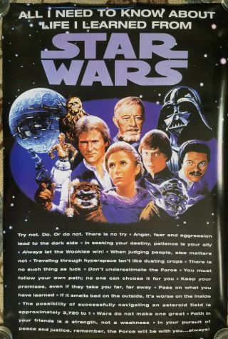 1996 All I Need To Know About Life I Learned From Star Wars 24 X 36 Poster