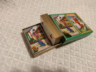 Vintage Deck Of Japanese Themed Playing Cards Made By Midway