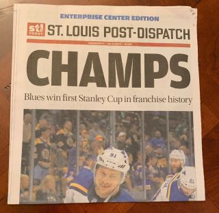 St.  Louis Blues 2019 Stanley Cup Champions Stadium Edition Newspaper Rare