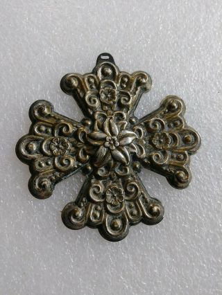 Sterling Silver 1974 Reed And Barton Christmas Cross Ornament 925 Vintage Silver