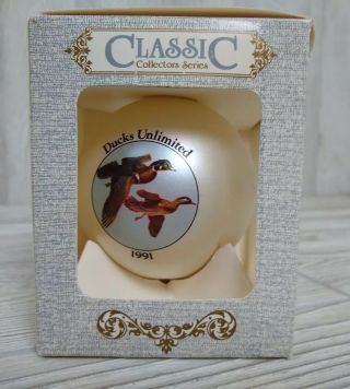 Vintage 1991 Classic Collectors Series Ducks Unlimited Glass Bulb Ornament