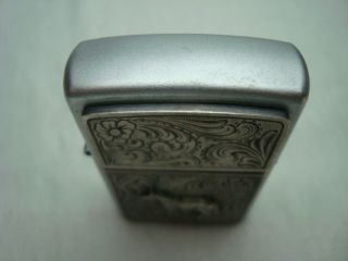 ZIPPO Horse silver tone lighter 2002 109 6