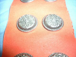Vintage set of 8 pewter Buttons from Norway - Modern Design - 3
