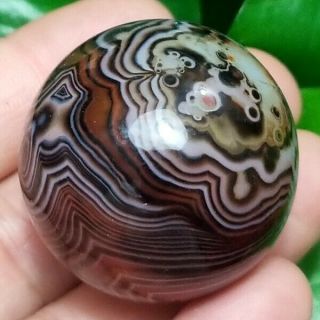 35mm Natural Uruguay Crazy Lace Agate Gemstone Energy Healing Ball.  -