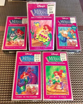 Disneys The Little Mermaid Ariel’s Undersea Adventure Vhs Set 1 - 5 Rare
