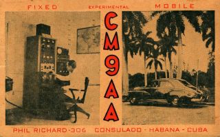 Cm9aa Phil Richard Habana,  Cuba 1960 Vintage Ham Radio Qsl Card