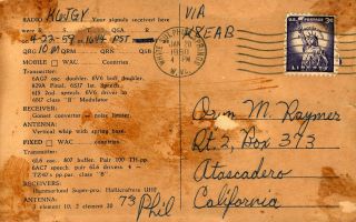 CM9AA Phil Richard Habana,  Cuba 1960 Vintage Ham Radio QSL Card 2
