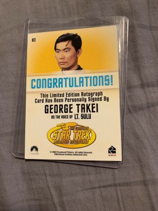 Star Trek 2003 Auto Autograph Signed George Takei Animated Card 2