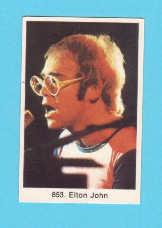 Elton John Vintage 1970s Pop Rock Music Card From Sweden 853