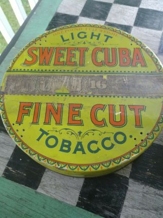 One Pound Light Sweet Fine Cut Tobacco Tin Spaulding & Merrick 1906 Stamp