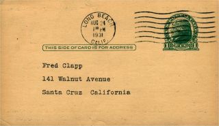 6CAE Larry Higgins Long Beach,  California 1931 Vintage Ham Radio QSL Card 2