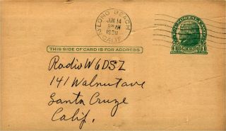 6AGR Ahme Callerin San Pedro,  California 1930 Vintage Ham Radio QSL Card 2